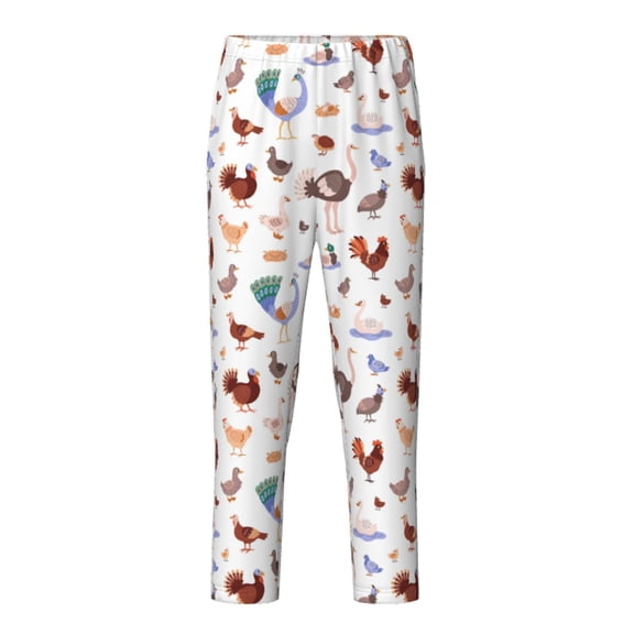 Xecao Farm Birds Goose Print Teenagers' Pajama Pants Long Sleep Pants Soft Elastic Waist Pajama Bottoms Elastic waist with 2 Pockets 5-16 Years-XS(5-6)