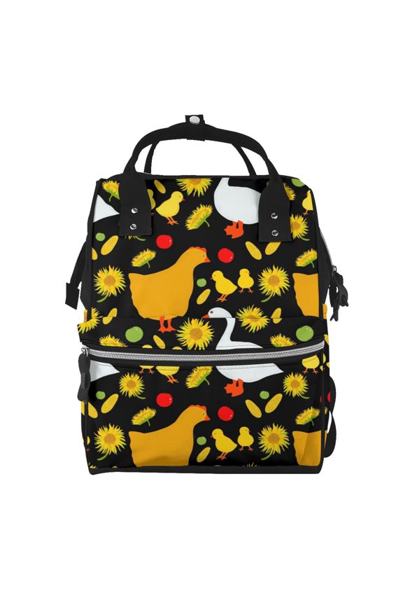 Farm Goose print Large Capacity Nappy Bag is a multi-functional waterproof travel backpack, perfect as a nursing bag or mummy backpack for women