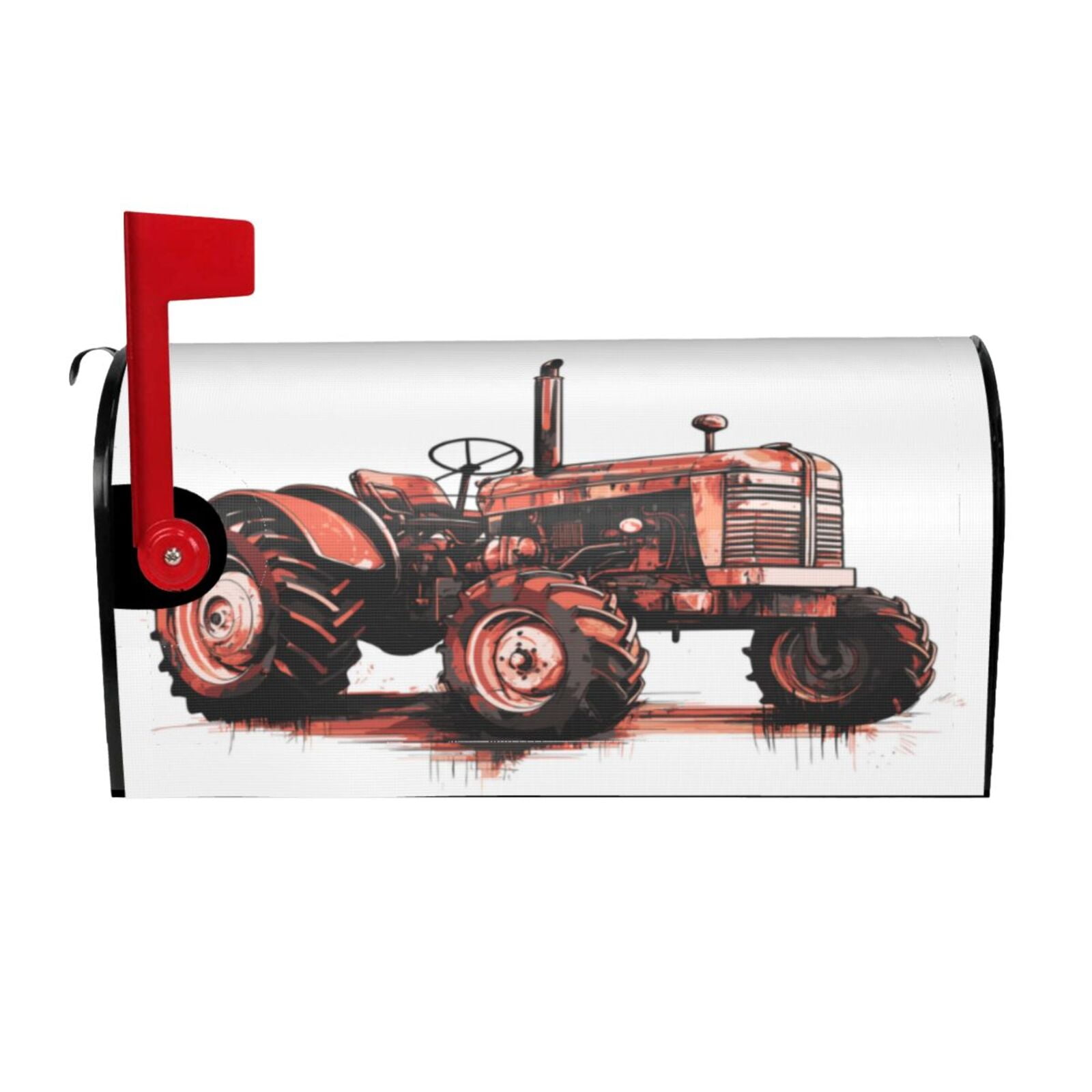 Xecao Farm Tractor for Mailbox Cover with Magnetic Strips, Waterproof and Sunscreen, Adds a Decorative Touch to Your Garden Yard-21x18 in