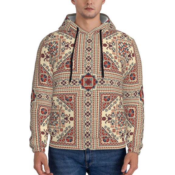 Xecao Fashion Tatreez1 Pattern Men's Adult Pullover Hoodie,Hooded Sweatshirt-Large