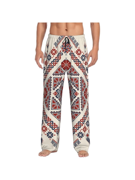 Fashion Tatreez2 Print Men's Straight Lounge Pajama Pants - The Ultimate in Comfortable Sleepwear-Medium