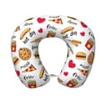thumbnail image 1 of Xecao Fast Food Print Memory Foam Cervical Neck Pillow Versatile U-Shaped Pillows for Home,Office,Camping,Travelling,Soft Washable Cover, 1 of 8
