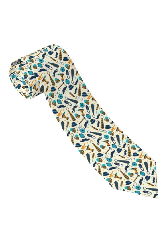 Fathers day Print Tie For Men Necktie Woven Jacquard Neck Ties,Classic Men's Tie