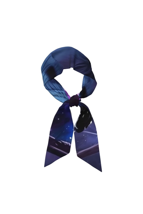 Feathered Wolf Pattern Large Satin Head Scarf - Satin Hair Scarves Silk Bandana Scarf Headscarf Silk Feeling Scarf for Women