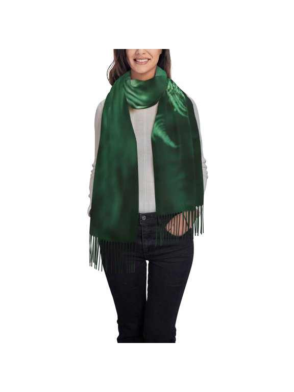 Ferns Leave Green Foliage Pattern Womens Winter Scarf Fall Scarf Oversized Large Scarf for Women Warm Shawl Wrap