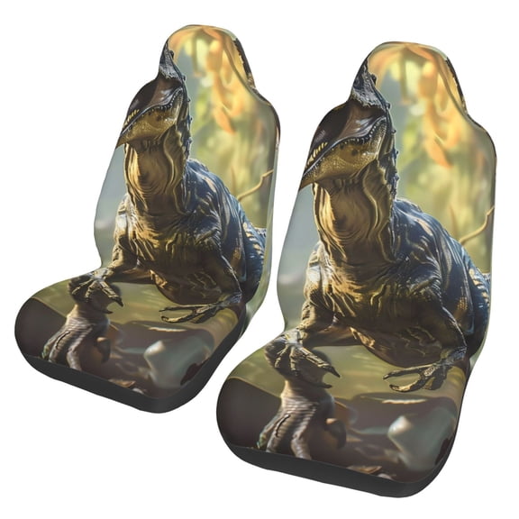Xecao Ferocious Dinosaur Print Car Seat Cover in That Fits Most Cars, Vans, SUVs, and Trucks.