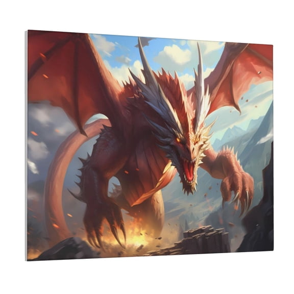 Xecao Ferocious Dragon Fury for Waterproof Framed Canvas Art - Modern Home Decor with Real Wood Frame for Gifting and Interior Design,Horizontal