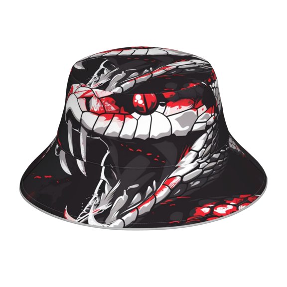 Xecao Fierce Red Viper Graphic Art Print Men and Women Night Reflective Hat Runner Cap Visor Bucket Hat Boonie Cap