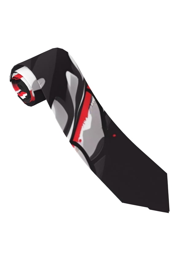 Fierce Red Viper Graphic Art Print Tie For Men Necktie Woven Jacquard Neck Ties,Classic Men's Tie