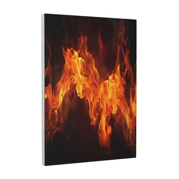 Xecao Fiery Orange Flames Energy for Ready-to-Hang Canvas Art 12x16 Inches - Waterproof HD Print Solid Wood Frame for Gifting,Vertical