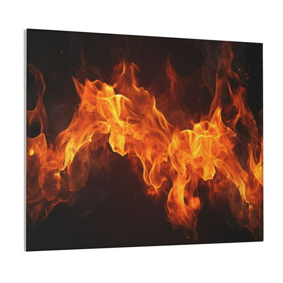 Xecao Fiery Orange Flames Energy for Waterproof Framed Canvas Art - Modern Home Decor with Real Wood Frame for Gifting and Interior Design,Horizontal