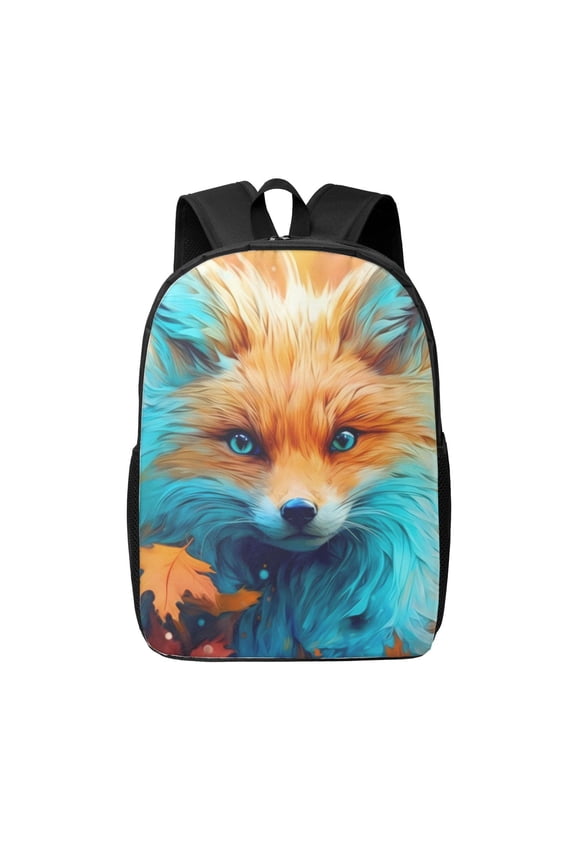 Fiery Red Maple Leaf Fox print Travel Backpack, Large Computer Backpack for Men Women, College School Rucksack Book Bag