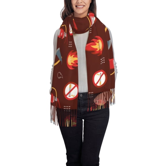 Xecao Fire Extinguisher Pattern Womens Winter Scarf Fall Scarf Oversized Large Scarf for Women Warm Shawl Wrap