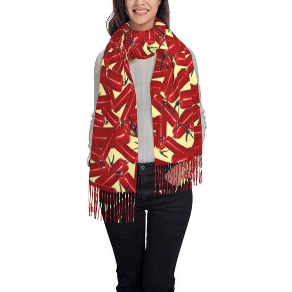 Xecao Fire Extinguisher Pattern Womens Winter Scarf Fall Scarf Oversized Large Scarf for Women Warm Shawl Wrap