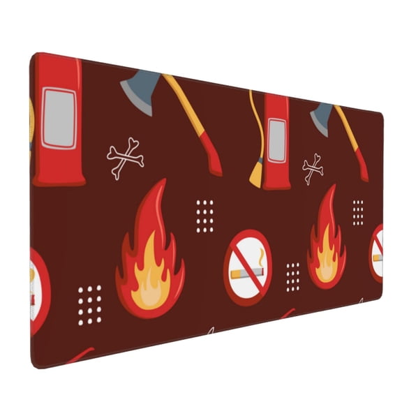 Xecao Fire Extinguisher Print Large Mouse Pad, 16x35.5in Mousepad, Professional Non-Slip Rubber Base Big Mouse Pad, Mouse Pad for Gaming & Office Full Desk Mouse Pad