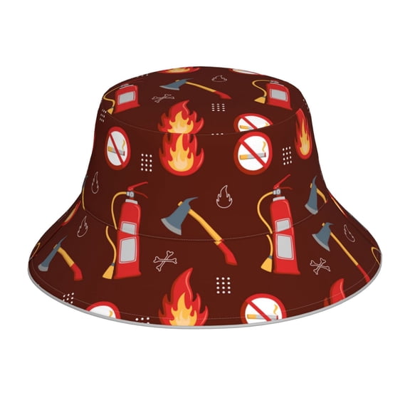 Xecao Fire Extinguisher Print Men and Women Night Reflective Hat Runner Cap Visor Bucket Hat Boonie Cap
