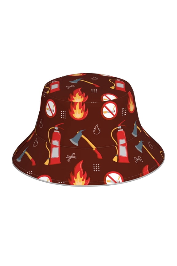 Fire Extinguisher Print Men and Women Night Reflective Hat Runner Cap Visor Bucket Hat Boonie Cap
