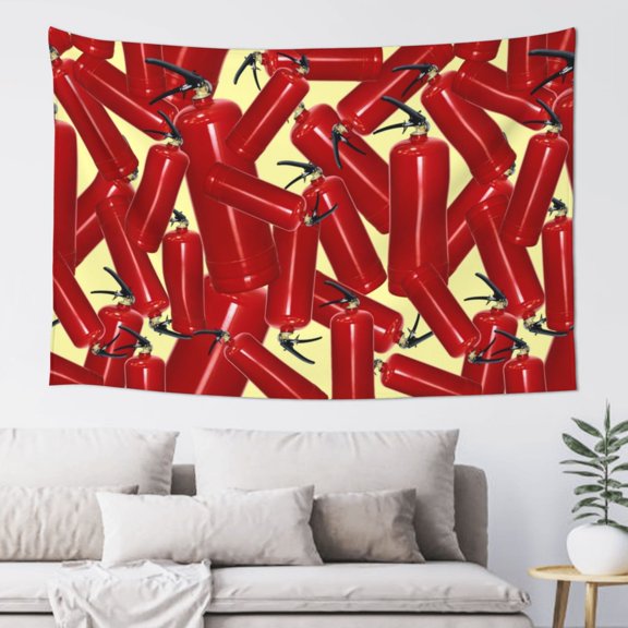 Xecao Fire Extinguisher Print Tapestry, Wall Hanging Room Funny Decor, Backdrop Room Decor for Bedroom Living Room dormitory