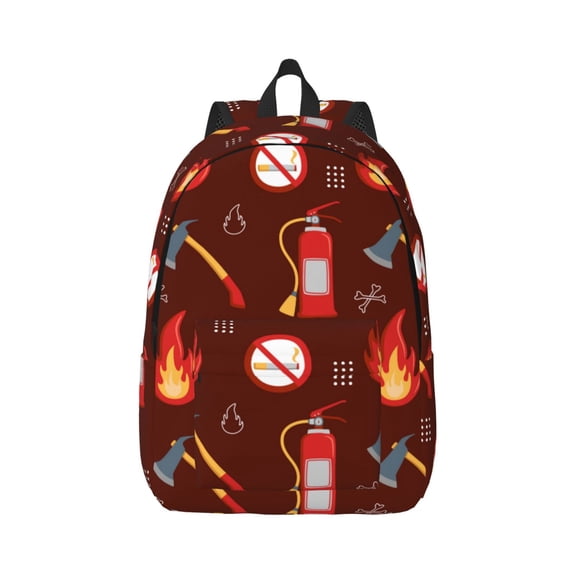Xecao Fire Extinguisher for Canvas College Laptop Backpack, Durable Rucksack Travel Notebook Bag School Backpack Book Bag for Men Women