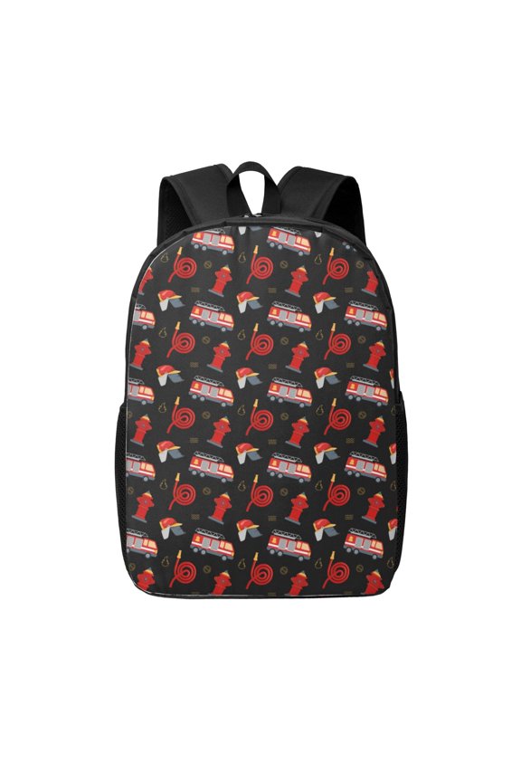 Fire Fighting print Travel Backpack, Large Computer Backpack for Men Women, College School Rucksack Book Bag