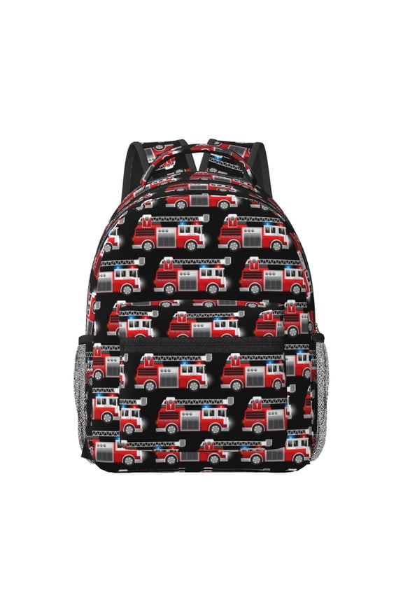 Fire and Rescue Truck Travel Backpack: A spacious, stylish computer backpack ideal for men and women, perfect for college, school, or daily travels