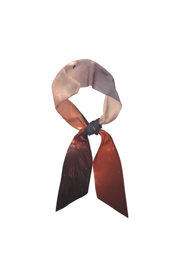 Fire Sky Dragon Pattern Large Satin Head Scarf - Satin Hair Scarves Silk Bandana Scarf Headscarf Silk Feeling Scarf for Women