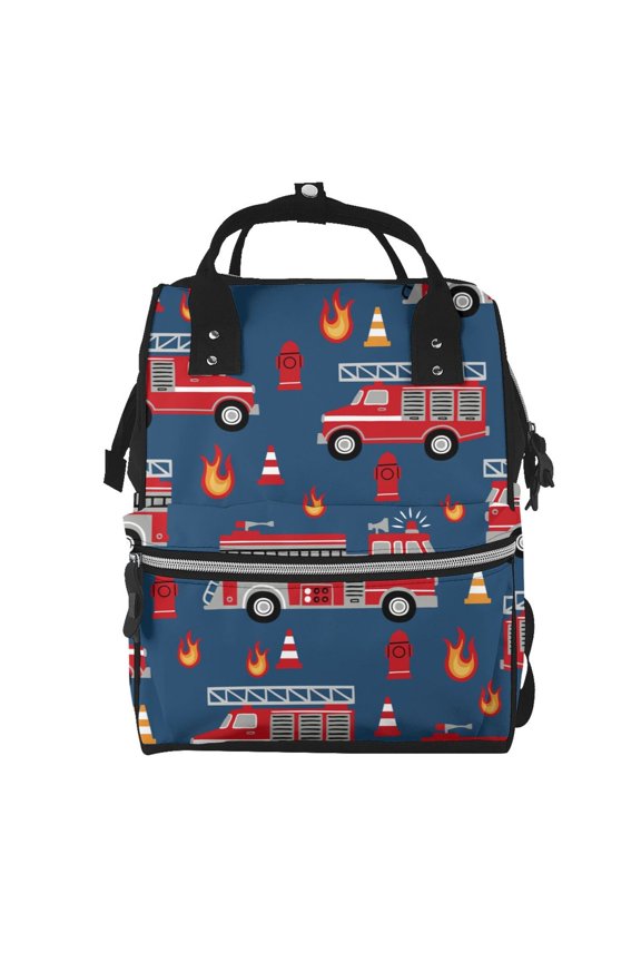 Fire Truck 1 print Large Capacity Nappy Bag is a multi-functional waterproof travel backpack, perfect as a nursing bag or mummy backpack for women