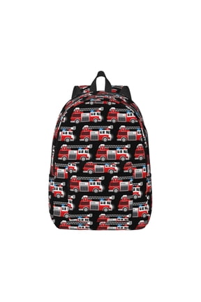Fire and Rescue Truck for Canvas College Laptop Backpack, Durable Rucksack Travel Notebook Bag School Backpack Book Bag for Men Women
