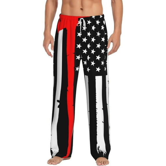 Xecao Firefighters USA Flag Men's Straight Lounge Pajama Pants: The Ultimate in Comfortable Sleepwear