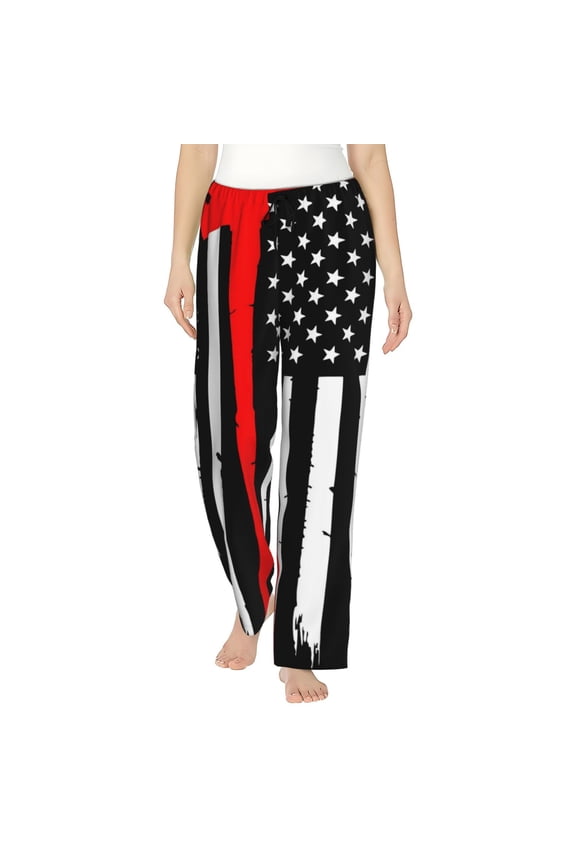 Firefighters USA Flag Women's Straight Lounge Pajama Pants: The Epitome of Relaxed Sleepwear
