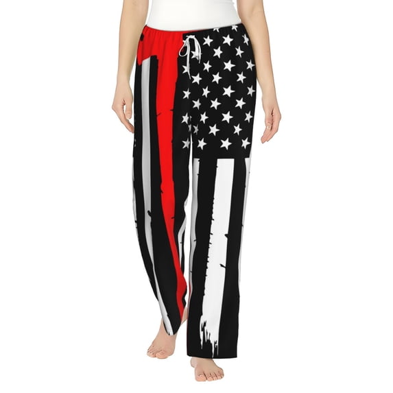 Xecao Firefighters USA Flag Women's Straight Lounge Pajama Pants: The Epitome of Relaxed Sleepwear