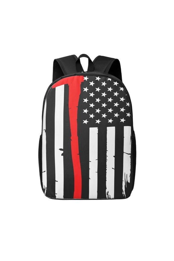 Firefighters USA Flag print Travel Backpack, Large Computer Backpack for Men Women, College School Rucksack Book Bag