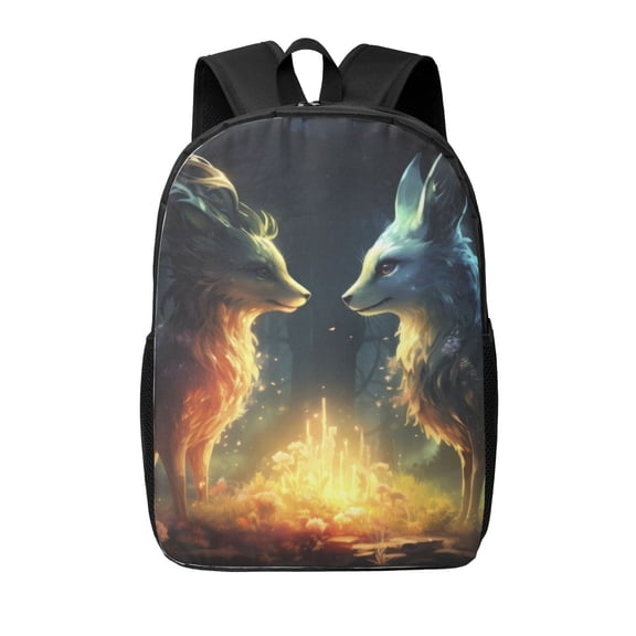 Xecao Firefly Forest Fox print Travel Backpack, Large Computer Backpack for Men Women, College School Rucksack Book Bag