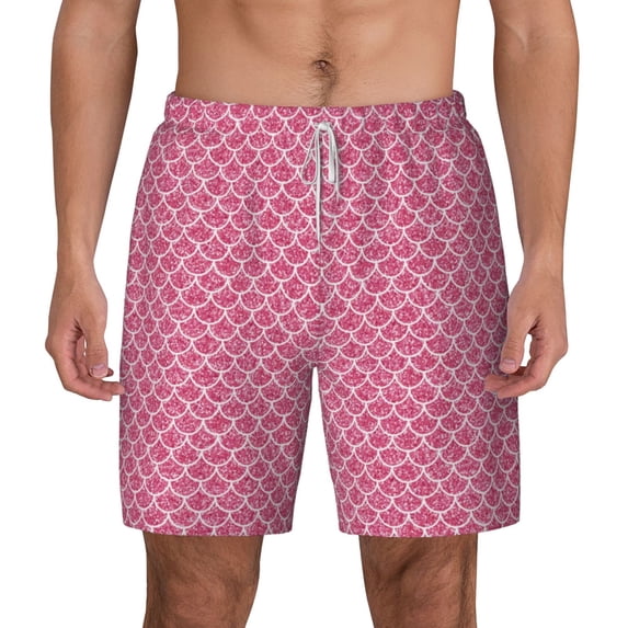 Xecao Fish Scales for Men's Swimming Trunks Swim Trunks Quick Dry Swim Shorts with Mesh Lining Funny Swimwear Bathing Suits