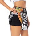 thumbnail image 1 of Xecao Fishing Bass Double-Layer Running Shorts for Women, Perfect for Gym, Tennis, and More, Featuring a Convenient Pocket-Medium, 1 of 7