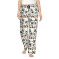 thumbnail image 1 of Xecao Flamingo Palm Trees Women's Straight Lounge Pajama Pants: The Epitome of Relaxed Sleepwear, 1 of 9