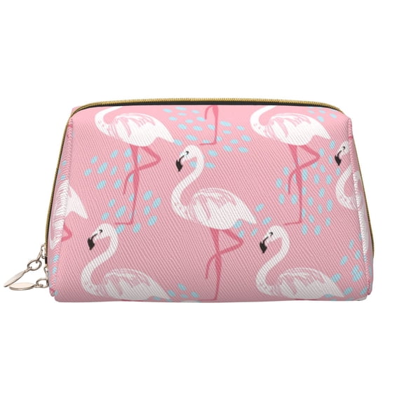 Xecao Flamingo Print Fashion Makeup PVC Bag Large Capacity Travel Cosmetic Bag for Women Organizer Toiletry Clutch