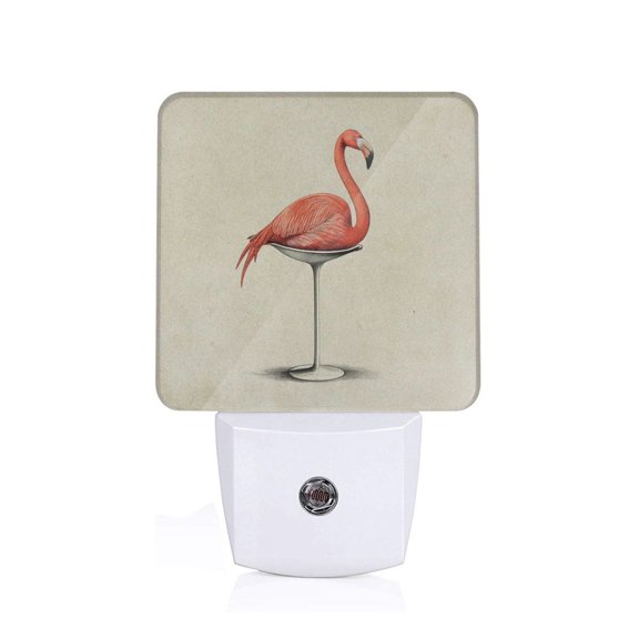 Xecao Flamingo Sitting On Chair for Night Light - a Wall-mounted LED Fixture with A Dusk-to-dawn Sensor, Ideal for Bedrooms, Bathrooms, Hallways, and Kitchens-