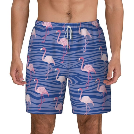 Xecao Flamingo for Men's Swimming Trunks Swim Trunks Quick Dry Swim Shorts with Mesh Lining Funny Swimwear Bathing Suits