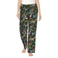 thumbnail image 1 of Xecao Flamingos And Palm Leaves Women's Straight Lounge Pajama Pants: The Epitome of Relaxed Sleepwear, 1 of 9