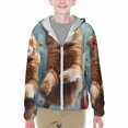 thumbnail image 1 of Xecao Floating Cat And Donuts Print Fishing Shirts for teenager Long Sleeve UV Sun Protection Hoodie with Zipper Outdoor Hiking Shirts-Large, 1 of 7