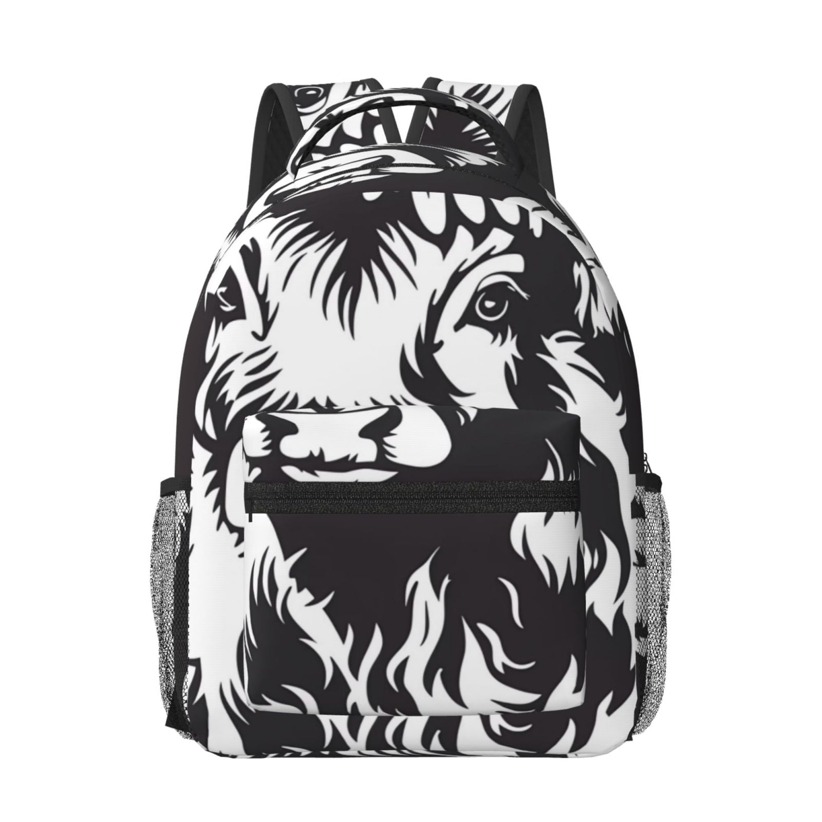 Xecao Floral Cow Silhouette Print Casual Backpack: A Computer Backpack Ideal for Men and Women, Perfect for College, School, or Daily Travels-One Size