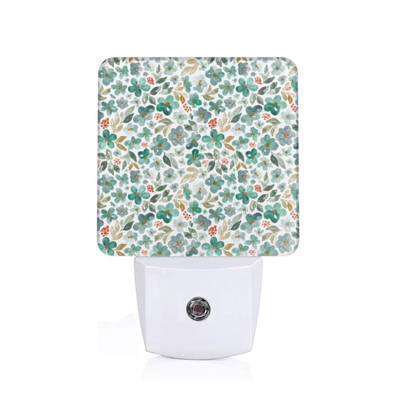 Xecao Floral In Teal for Night Light - a Wall-mounted LED Fixture with A Dusk-to-dawn Sensor, Ideal for Bedrooms, Bathrooms, Hallways, and Kitchens-US
