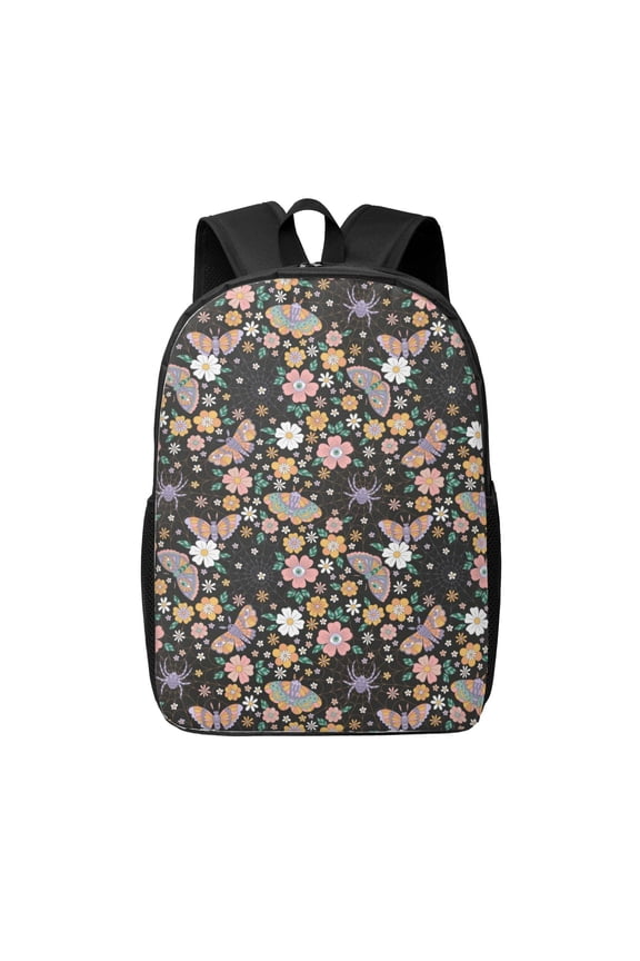 Floral Insects print Travel Backpack, Large Computer Backpack for Men Women, College School Rucksack Book Bag