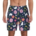 thumbnail image 1 of Xecao Floral Rabbit for Men's Swimming Trunks Swim Trunks Quick Dry Swim Shorts with Mesh Lining Funny Swimwear Bathing Suits, 1 of 9