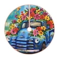 thumbnail image 1 of Xecao Floral Truck Welcome Pattern Christmas Tree Skirt Round Xmas Tree Mat Base Cover for Holiday Home Decorations-30", 1 of 6