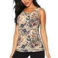 thumbnail image 1 of Xecao Floral With Birds print women's scoop neck, loose-fit workout tank tops for the gym., 1 of 9