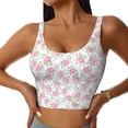 thumbnail image 1 of Xecao Floral for Sports Bra with Removable Pads, Crop Tank Top Design, Women's Longline Sports Bra - Non-Wired -, 1 of 9