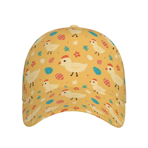 Xecao Flowe Chicken for Baseball Cap: Unisex, crafted from classic polyester twill fabric, featuring a soft unconstructed design