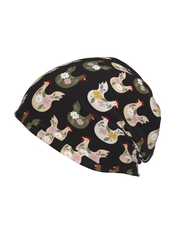 Flowe Rooster Print Knit Hat,Winter Beanie for Men Women, Beanie Soft Warm Ski Stocking Cuffed Cap